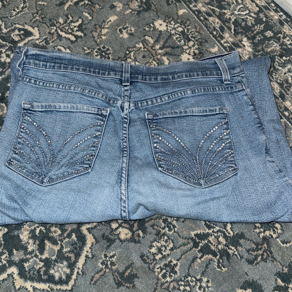 Cropped Not Your Daughters Jeans size 8 with rhinestones